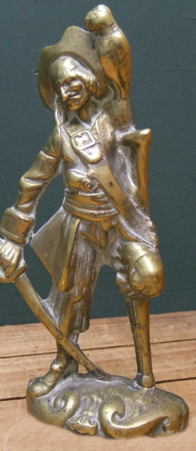 Pirate with Parrot Tiller Pin  Pirate with Parrot Tiller Pin